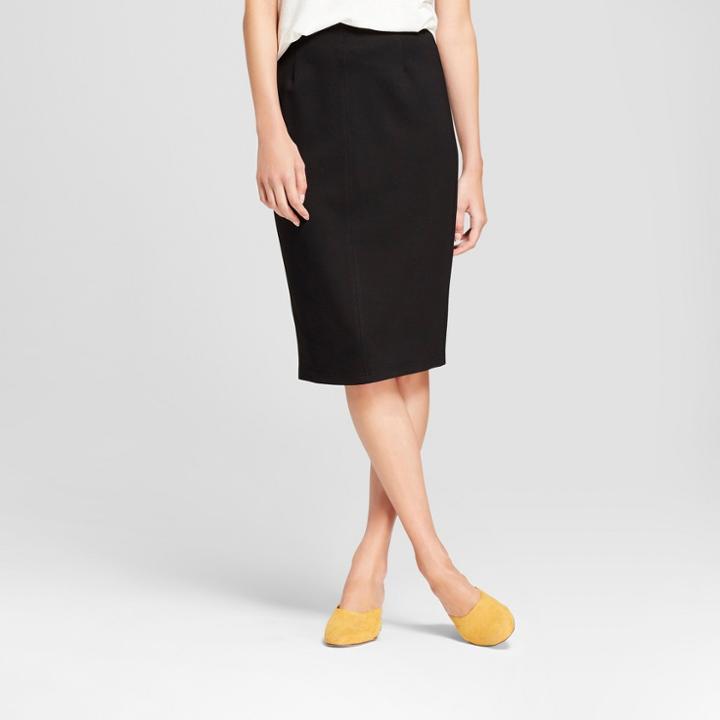 Women's Stretch Pencil Skirt - K By Kersh Black