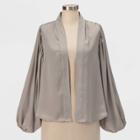 Women's Petite Short Rounded Kimono - A New Day Gray One Size, Women's