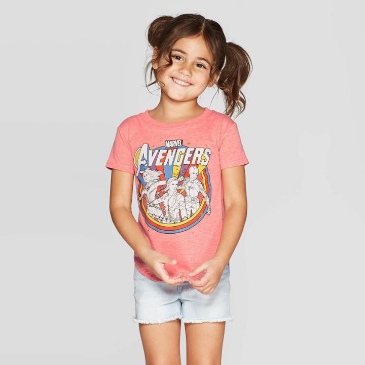 Disney Toddler Girls' Avengers Short Sleeve T-shirt - Red