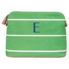Cathy's Concepts Personalized Green Striped Cosmetic Bag - E