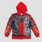 Marvel Boys' Spider-man Long Sleeve Sweatshirt - Red