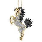 Distributed By Target Women's Sterling Silver Accent Round-cut White Diamond Pave Set Horse Pendant - Yellow