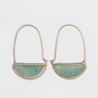 Semi-precious Gold And Jade Wire Hoop Earrings - Universal Thread Green, Women's