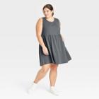 Women's Plus Size Sleeveless Babydoll Dress - Universal Thread Gray