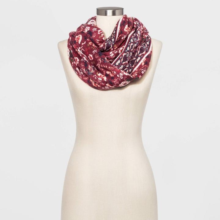 Women's Floral Print Collection Xiix Scarves - One Size, Women's, Red