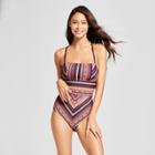 Women's Strappy Lace-up Back One Piece - Concord Grape - Xl - Mossimo, Purple