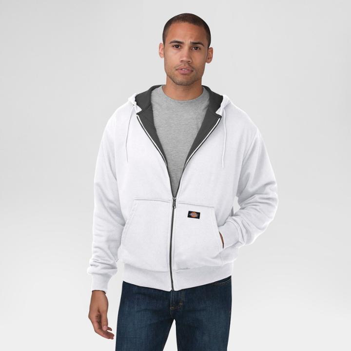 Dickies Men's Thermal Lined Fleece Hoodie- White