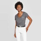 Women's Short Sleeve V-neck Bless Your Heart Graphic T-shirt - Awake Gray