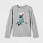 Boys' '3d Shark' Long Sleeve Graphic T-shirt - Cat & Jack Heather Gray