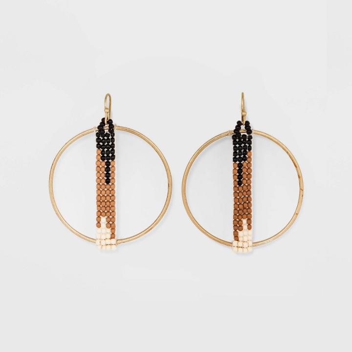 Circle Drop Earrings - Universal Thread Brown