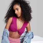 Women's Reversible Twist Tank Cropped Sweater Tank Top - Wild Fable Plum Purple