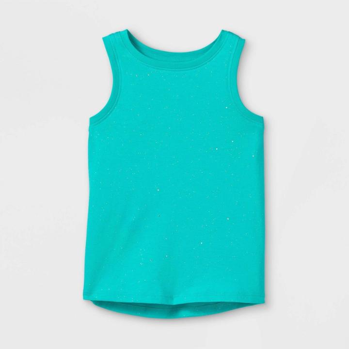Toddler Girls' Sparkle Tank Top - Cat & Jack Turquoise