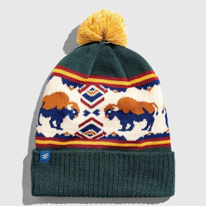 United By Blue Recycled Pom Beanie - Botanical Green