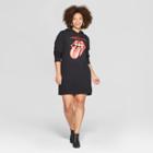 Bravado Plus Size Women's Plus The Rolling Stones Hoodie Dress Black