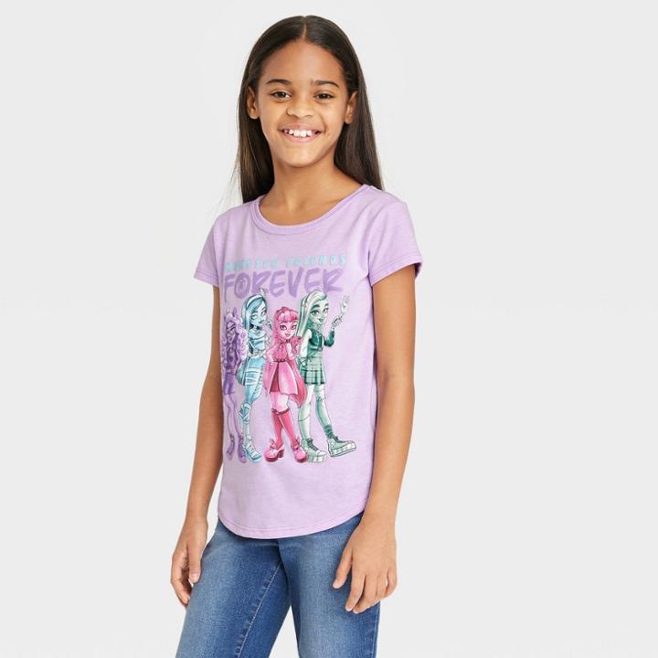 Girls' Monster High Short Sleeve Graphic T-shirt - Purple