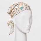 Floral Print Eyelet Headscarf - Universal Thread White