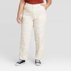 Women's Plus Size Camo Print Mid-rise Straight Leg Pants - Universal Thread Cream 14w, Women's, Beige