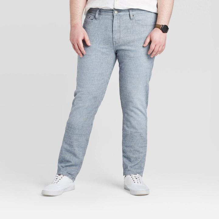 Men's Tall Slim Lightweight Denim - Goodfellow & Co Light Denim 30x36, Men's,