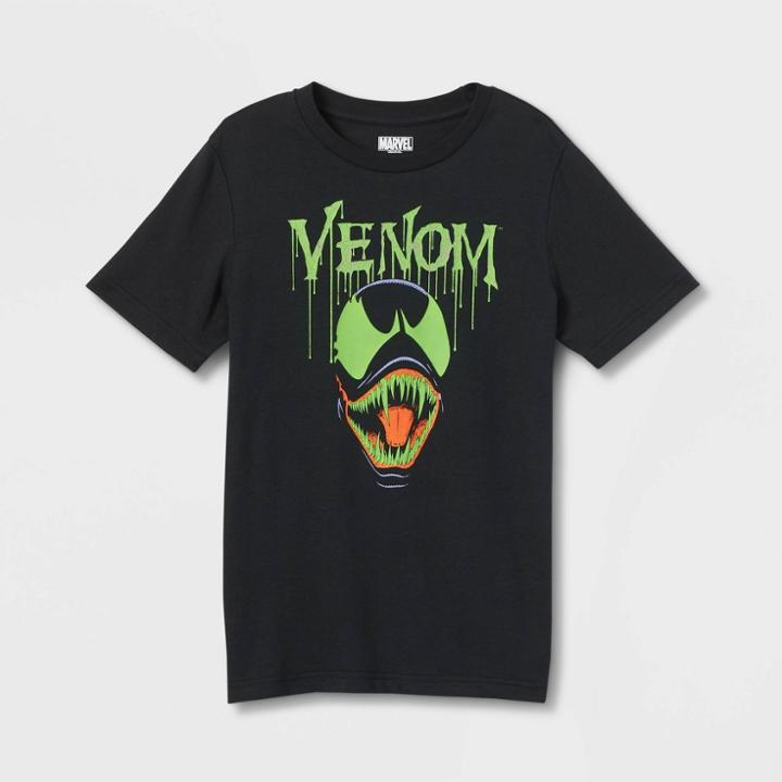 Boys' Marvel Venom Glow In The Dark Short Sleeve Graphic T-shirt -