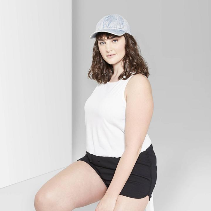 Women's Plus Size Cutoff Crewneck Boxy Tank Top - Wild Fable Fresh White