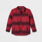 Boys' Striped Shirt Jacket - Art Class Burgundy