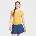 Girls' Notch-front T-shirt - Art Class Gold Floral