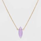 No Brand Petiteshort Necklace With Stone - Light Purple, Women's
