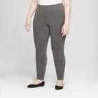 Women's Plus Size Comfort Waistband Pull-on Ponte Pants - Ava & Viv Heather Gray