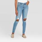 Women's High-rise Distressed Skinny Jeans - Universal Thread Light Blue