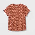 Girls' Short Sleeve Rib T-shirt - Cat & Jack Cinnamon