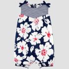 Baby Girls' 4th Of July Floral Romper - Just One You Made By Carter's Navy/white 3m, Girl's, White Blue