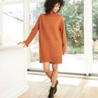 Women's Long Sleeve Sweater Dress - A New Day Rust