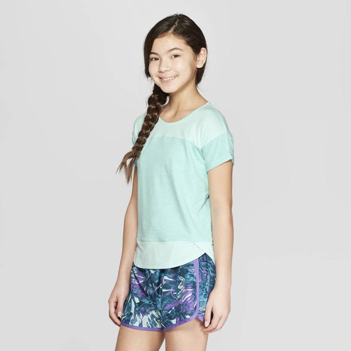 Girls' Color Block Super Soft Tech T-shirt - C9 Champion Teal (blue)