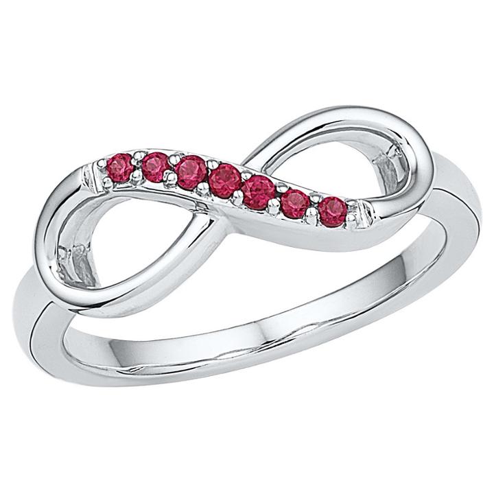 Target Created Ruby Prong Set Infinity Ring In Sterling Silver (7.00), Girl's, White
