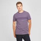 Men's Striped Standard Fit Short Sleeve T-shirt - Goodfellow & Co Purple