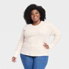 Women's Plus Size Long Sleeve Thermal Top - Knox Rose White