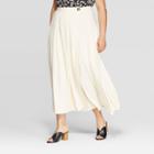 Women's Plus Size Mid-rise High Slit Maxi Skirt - Who What Wear Cream