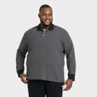 Men's Big & Tall Rugby Polo Shirt - Goodfellow & Co Charcoal Gray