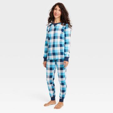 Ev Hanukkah Women's Hanukkah Buffalo Check Print Matching Family Pajama