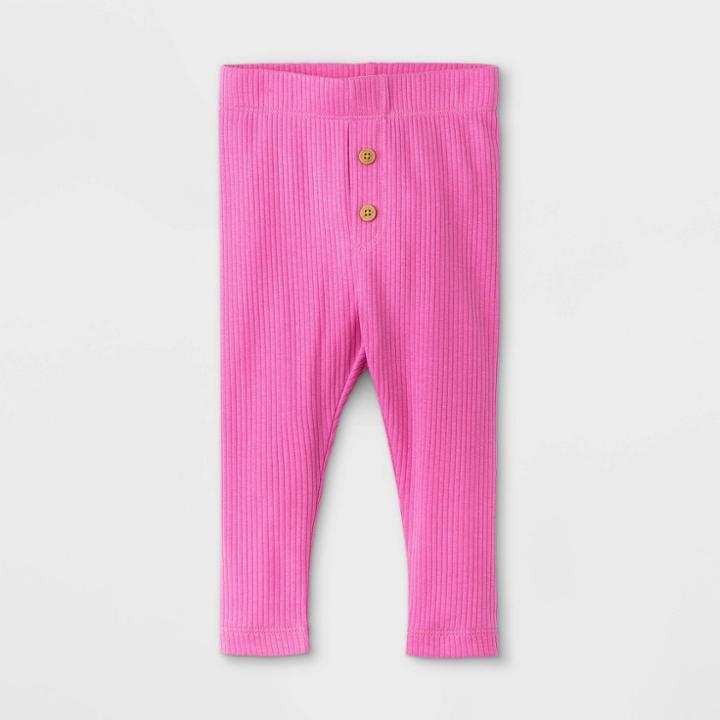 Baby Girls' Rib Leggings - Cat & Jack Pink Newborn
