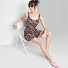 Women's Sleeveless Button-front Romper - Wild Fable Floral Xs, Multicolor Floral