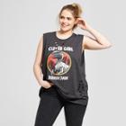 Women's Jurassic World Plus Size Clever Girl Destructed Muscle Graphic Tank Top (juniors') Charcoal