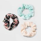 Jersey Fabric Twister Floral Print Hair Elastics - Wild Fable