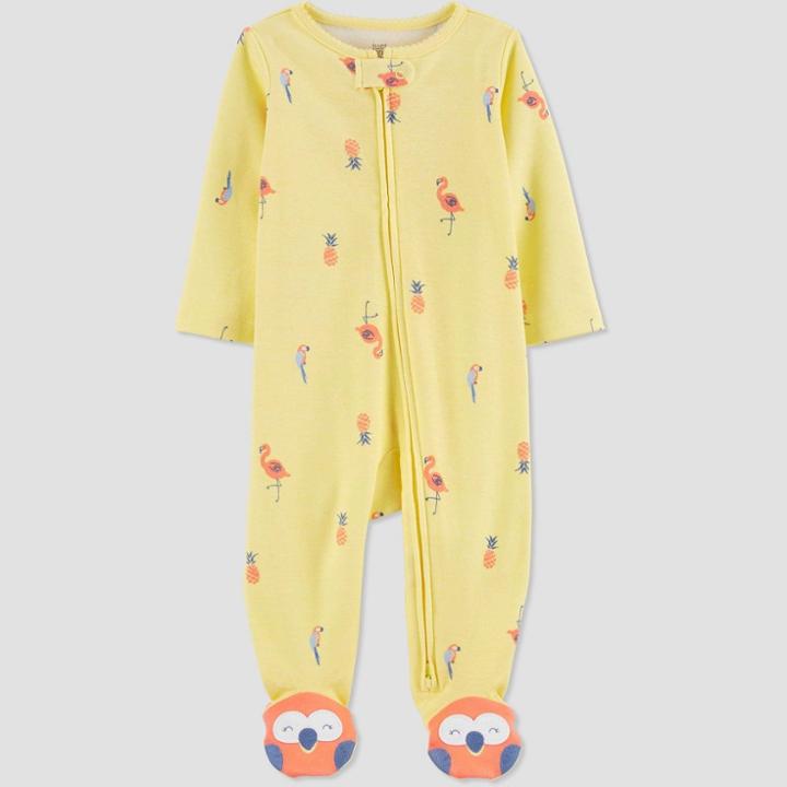 Baby Girls' Parrot Footed Pajama - Just One You Made By Carter's Yellow Newborn