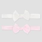 Baby Girls' 2pk Bow Headbands - Just One You Made By Carter's White/pink