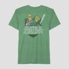 Men's The Legend Of Zelda Shield Short Sleeve T-shirt - Fantastic Green