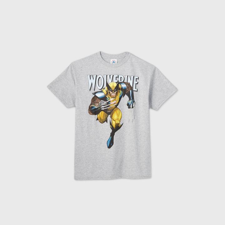 Boys' Marvel X-men Wolverine Short Sleeve Graphic T-shirt - Gray