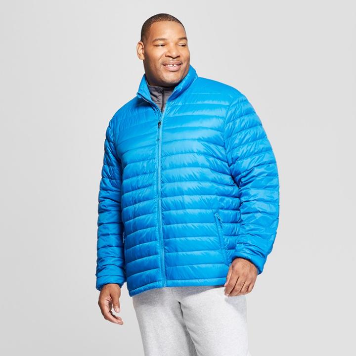 Men's Big & Tall Lightweight Puffer Jacket - C9 Champion Deep Hotline Blue Xxxl