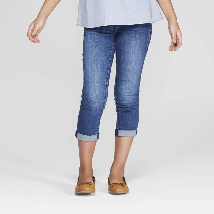 Girls' Crop Jeans - Cat & Jack Dark Wash