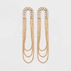 Rhinestone Arch Gold Chains Linear Earrings - A New Day Gold